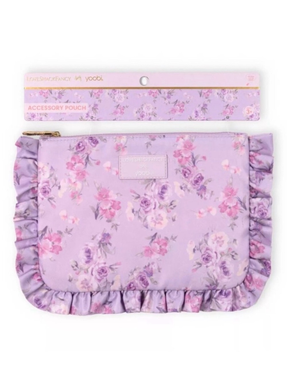 NWT Love Shack Fancy X Target Floral Ruffle Accessory Pouch - Lavender